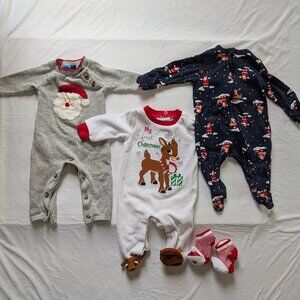 3 month Christmas bundle gender neutral old navy, good lad, Rudolph